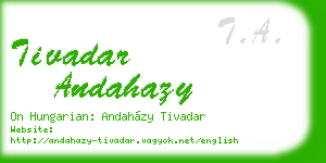 tivadar andahazy business card