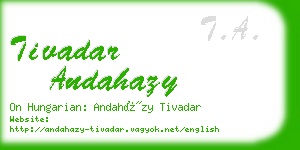 tivadar andahazy business card